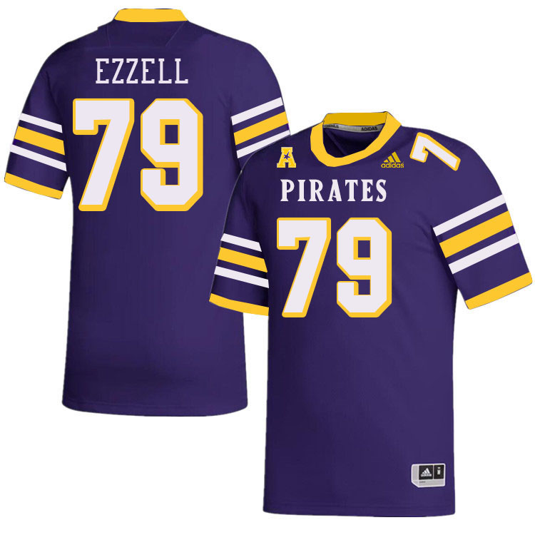 Men #79 Cohen Ezzell ECU Pirates College Football Jerseys Stitched-Throwback